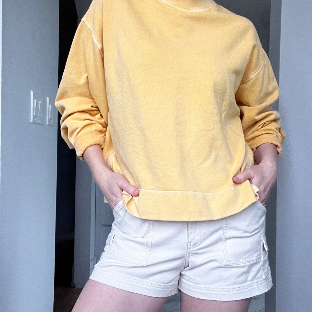 Old Navy Women's moc neck yellow Sweatshirt